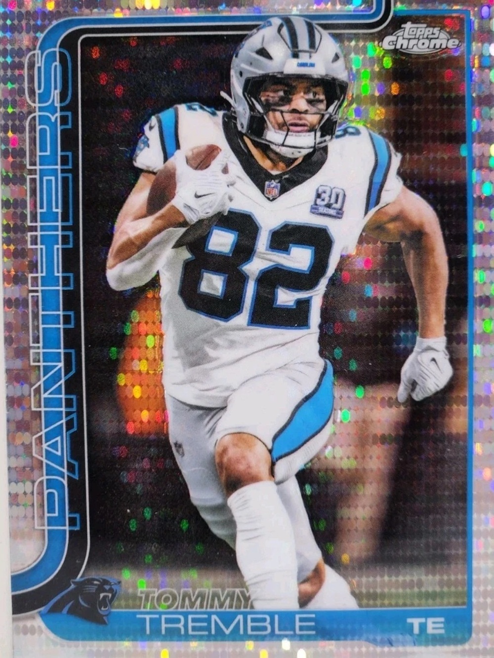 Topps Chrome 2025 NFL Tommy Tremble Pulsar Refractor #44